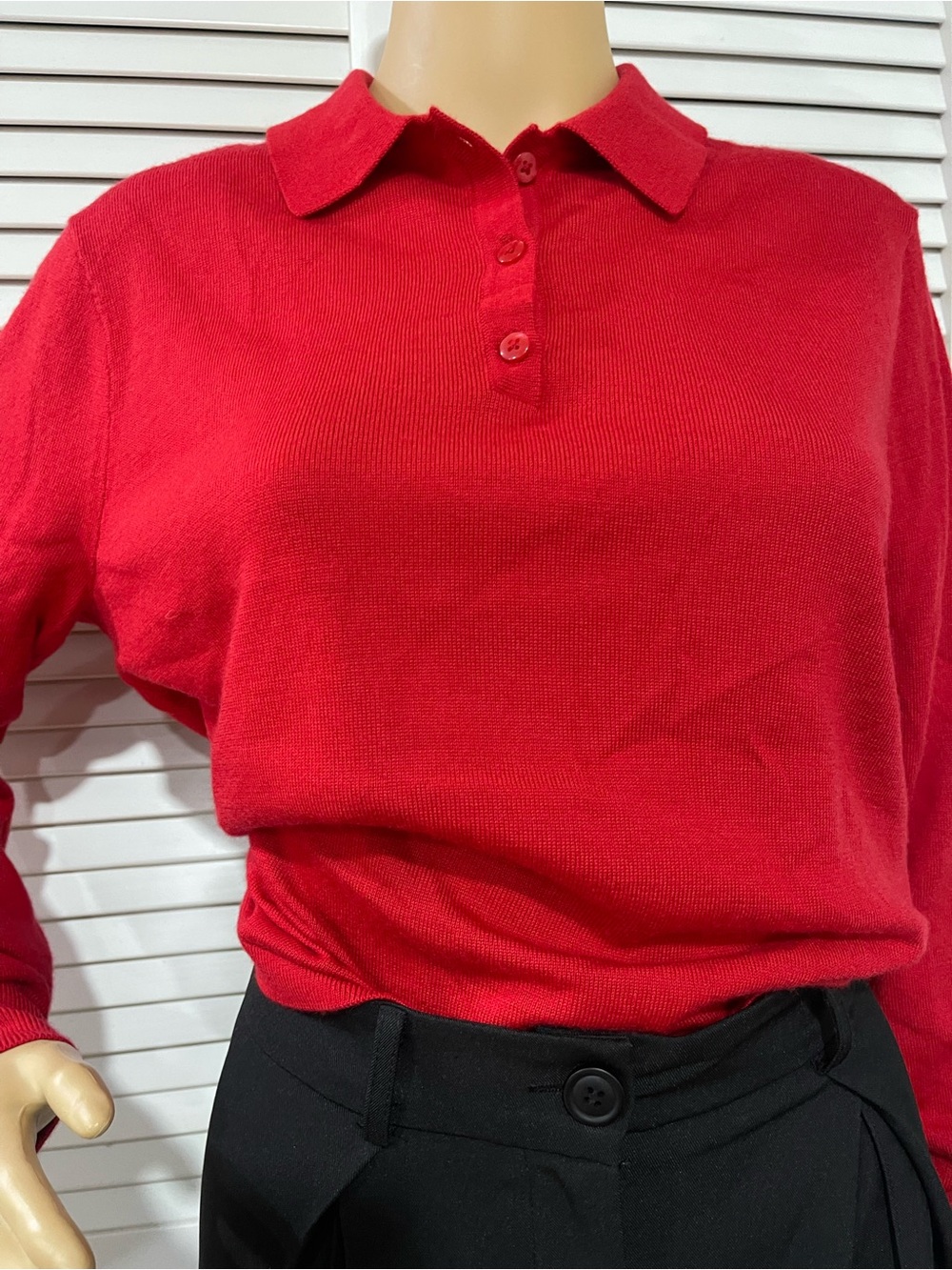 J. Crew Bright Red Polo Knit Sweater